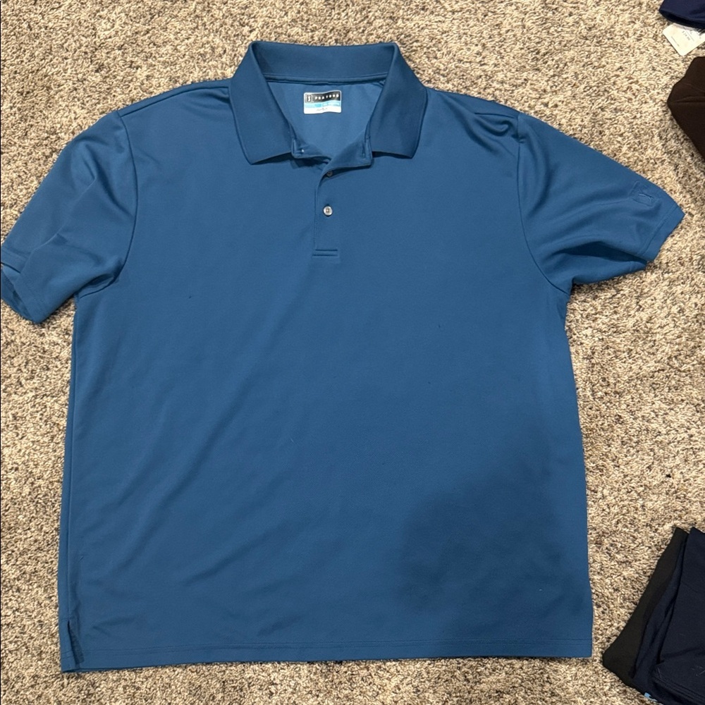 PGA TOUR Men's Blue Performance Polo Shirt